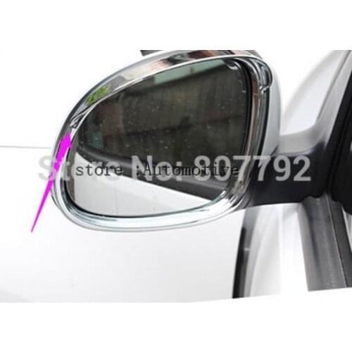 For Volkswagen vw Tiguan 2010-2014 ABS Chrome Car Rain Eyebrow Rearview mirror rain gear with 3M easy to attach,auto accessories