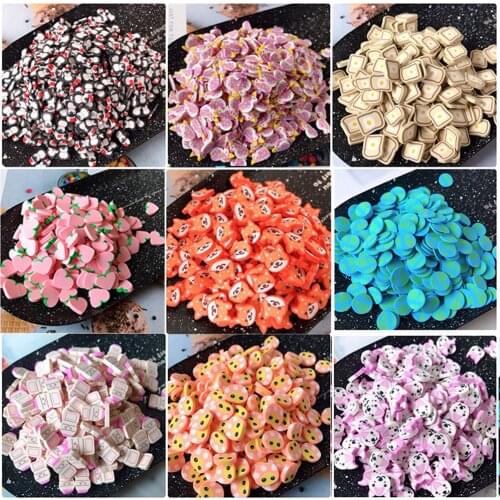 Boxi Additives For Slime Polymer Clay Cute Animal Egg Fruit Supplies Sprinkle DIY Kit Slice Topping For Fluffy Clear Cloud Slime