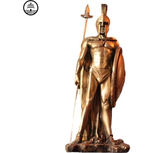 Ancient Greece Sparta Home Decoration Character Figurine Middle Ages Resin Retro European Knights Armor Warrior Statue A573