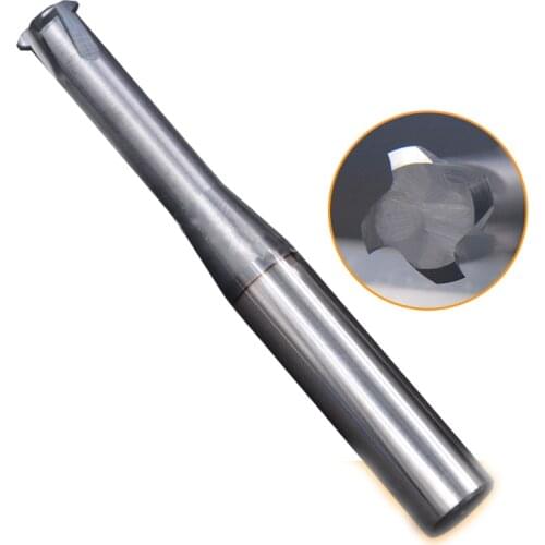 HRC65 metric Single blade milling cutter with carbide thread mill for CNC machining center 4 6 mm