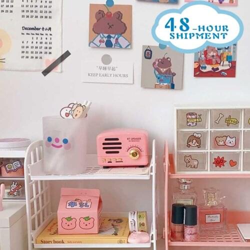Ins Desktop Double-layer Folding Storage Rack Foldable Dormitory Storage Artifact Free Installation Desk Girl Sundries Rack