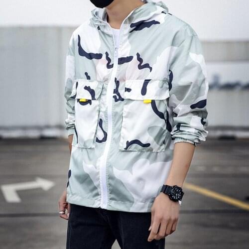 Camouflage Jacket Men Spring Summer Sun-protective Clothing Windbreakers Outdoor Slim Windproof Hooded Jacket Coats 5XL
