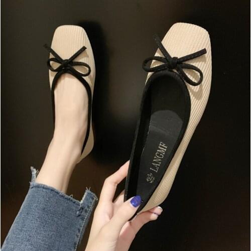 Classic Fashion 2020 Spring And Autumn Solid Color Elegant Retro Temperament Popular Style Fashion Ladies Flat Shoes W33-05