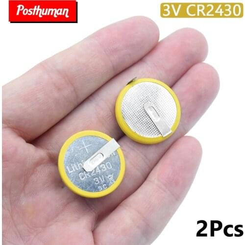 2pcs Lithium Manganese Battery CR2430 For E-dictionary Medical Device 2 Solder Tabs Button Coin Cell Bateri Replacement