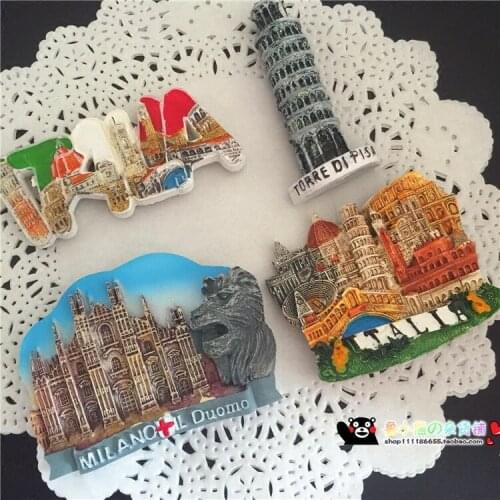 Italy Handmade Painted Milan Lions 3D Fridge Magnets Tourism Souvenirs Refrigerator Magnetic Stickers Home Decortion
