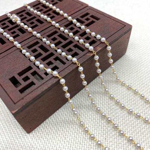 Fashion Plastic Pearl Handmade Copper Chain DIY Making Necklace Bracelet Accessories Wholesale Creative Couple Gift 1 Meter