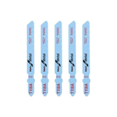 5x Jig Saw Blades Set for Metal T Shank 3' 1.2mm Pitch T118A HSS Stainless Steel