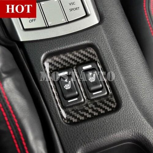 For Subaru BRZ Carbon Fiber Seat Heating Button Panel Cover 2012-2018 1pcs Car Accessories Interior Car Decor Car Trim
