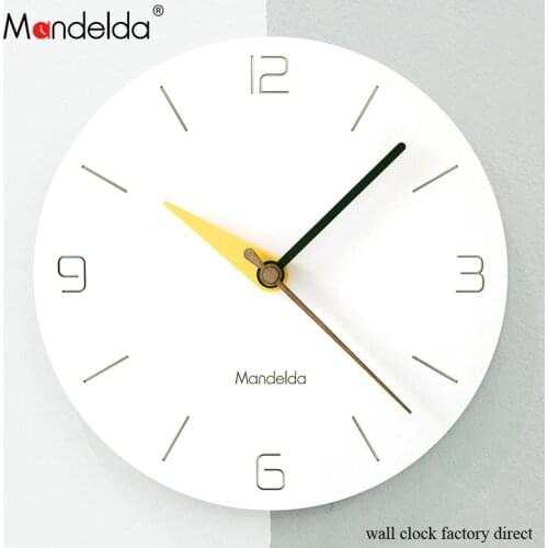 Mandelda Home Decoration Watch Wall Clock Circular Wooden Creative Wall Clock by AA Battery Power