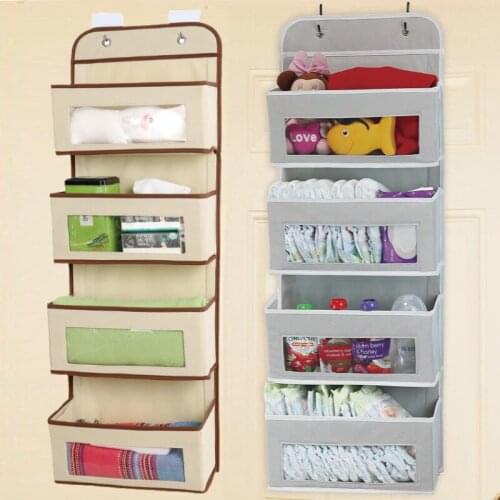 Over Door/Wall Mount Wish Clear Window Pocket Organizer with Mental Hooks Children Nursery Closet Prefect for storing kids toys