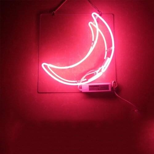 Custom Made 12"x12" Moon Acrylic Neon Light Lamp Sign Beer Bar Real Glass Decorate Home Wall Room Windows Tube Display Artwork