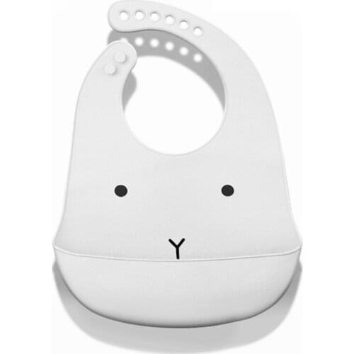 Cartoon Waterproof Soft Silicone Baby Bibs Adjustable Toddler Feeding Food Catcher Roll up Pocket Feeding Stuff Apron