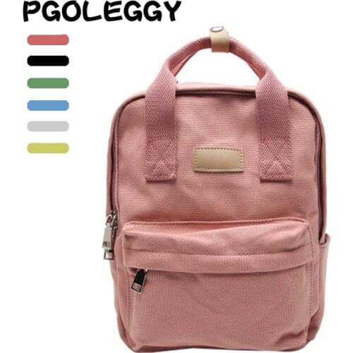 PGOLEGGY women backpack Canvas school bags teenager girls Fashion bagpack for women 2019 New back travel backpack female