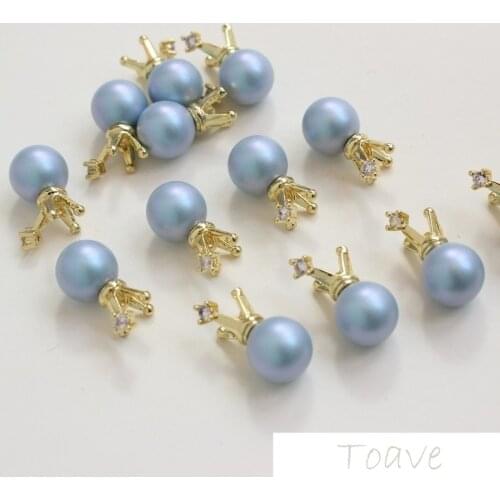 Crown Blue Pearl Pendant DIY Handmade Material Accessories Earrings Bracelet Necklace
