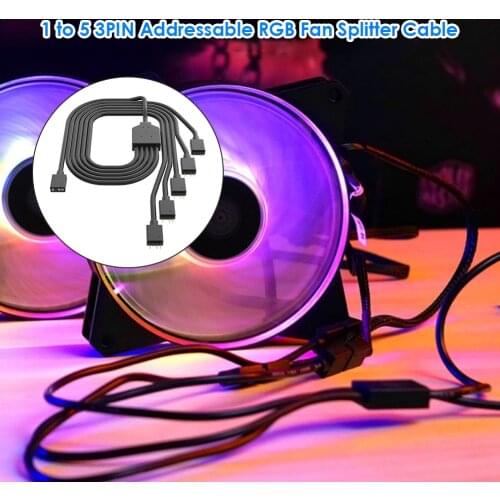Splitter Cable Computer Accessories 1 to 5 3PIN ARGB Fan Splitter Cable Addressable RGB Cooler Cord for PC Case CPU