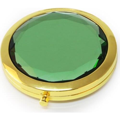 Light Green Crystal Compact Mirror gold compact mirror
