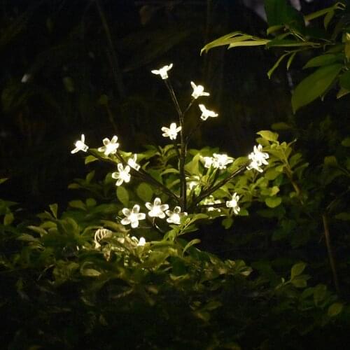 LED Solar Outdoor Garden Lights 20LEDs Star Cherry Blossom Snowflake Ball Shape Decor Light Christmas Wedding Holiday Decoration