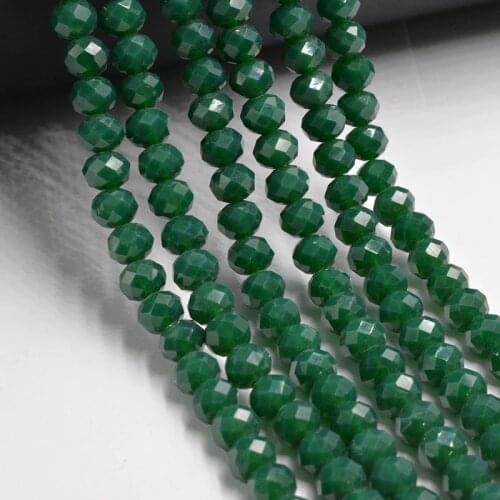 Dark green Color 3*4mm 140pcs Rondelle Austria faceted Crystal Glass Beads Loose Spacer Round Beads for Jewelry Making