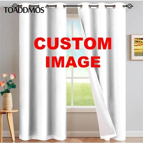 TOADDMOS Drop Ship&Wholesale 1pcs Window Curtain Custom your Logo/Text/Name High-grade Decoration Curtains for Bedroom Blackout