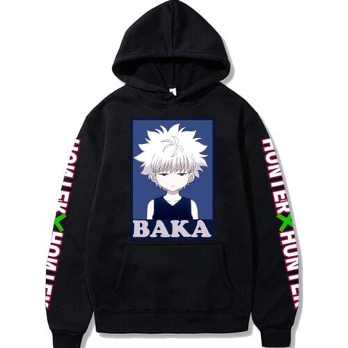 Hunter x hunter Killua Zoldyck Gon Freecss Printed Long Sleeve Harajuku Hoodies Sweatshirt for Men