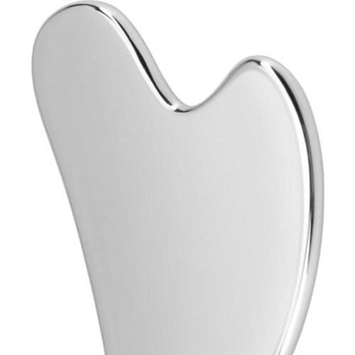 Face Guasha Scraper Heart Shape Wrinkle Removing Skin-Friendly Stainless Steel Skin Massage Relax Guasha Board Foot Care Tool