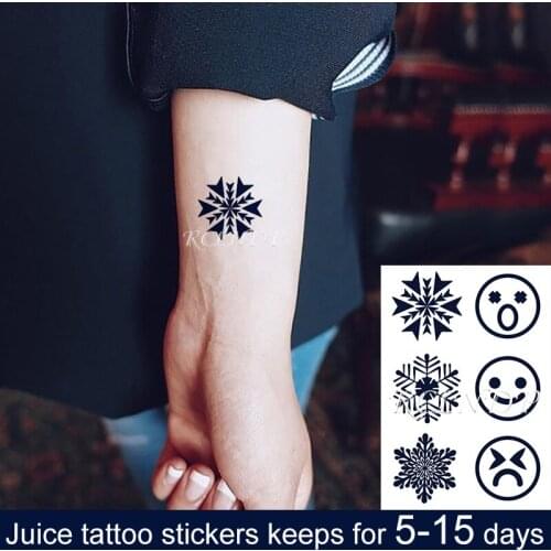 Waterproof Temporary Juice Ink Sticker Suprise Smile Expression Geometric Patterns Fruit Gel Long Lasting Tattoo for Men Women