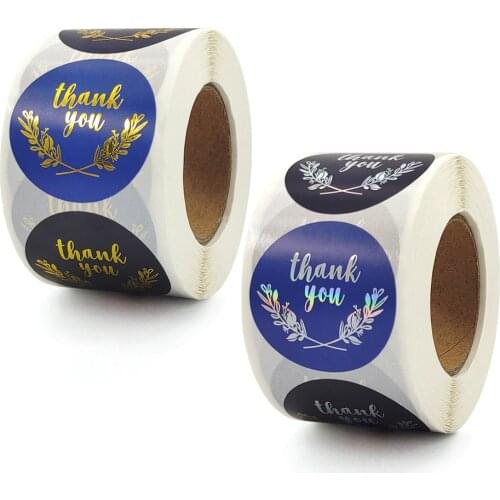 1.5 inch Colorful Round Thank You Stickers For DIY Gift Packaging Decorations Envelope Sealing Labels Business Stickers