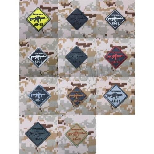 Protected by AR15 Morale of tactical military 3D PVC patch