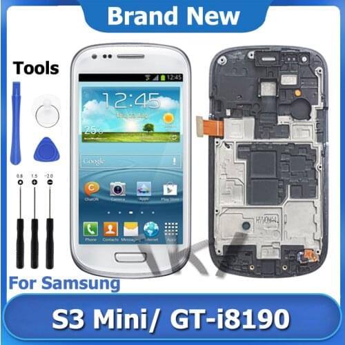 S3 Mini Super AMOLED LCD Display For Samsung Galaxy GT-i8190 Touch Screen Digitizer Assembly Screen Replacement i8195 i8200