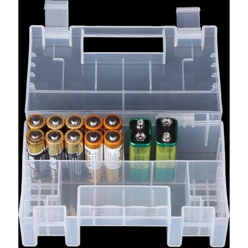 1pcs Portable Battery Case Hard Plastic Storage Box Organizer Holder Container for AAA AA Battery Container Bag