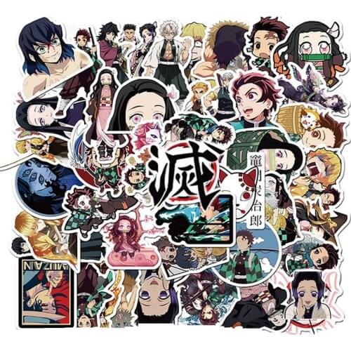 10/30/50pcs Kimetsu No Yaiba Sticker Pack Gifts Anime Stickers For Kids Children Guitar Skateboard Motorcycle Stickers Laptop