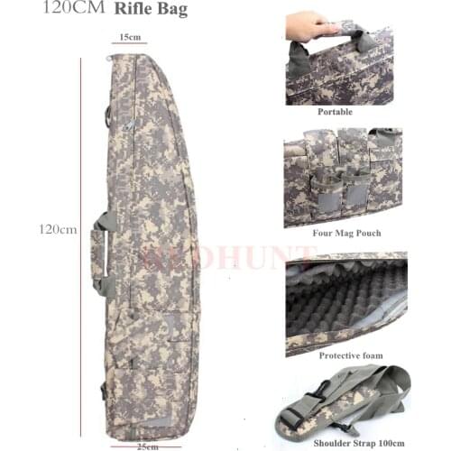 120cm 47inch Tactical Shotgun Assault Sniper Rifle Shoulder Bag Hunting Airsoft Gun Rifle Holder Support Rifle Sandbag