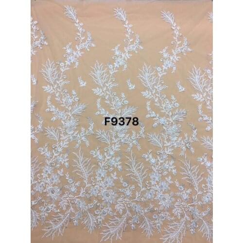 2018 New pattern 5yards/bag F9378# Mixed colored floral sequins lace fabric for bridal wedding dress/sawing Free shipping