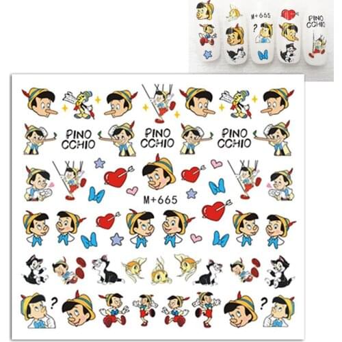 Pinocchio 2021 The New 3D Nail Stickers Disney Puppet Cute Cartoon Accessories Fashion Manicure Decals Kids Christmas Gifts Toys