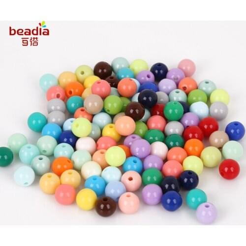 300Pcs/Lot Mix Color Shiny Plastic 8mm Acrylic Loose Spacer DIY Round Ball Beads for Women Fashion Jewelry Making Free Shipping