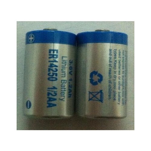 Free shipping 2pcs/lot 3.6v ER14250 1/2AA 1200mah lithium battery can't rechargeable water meter battery