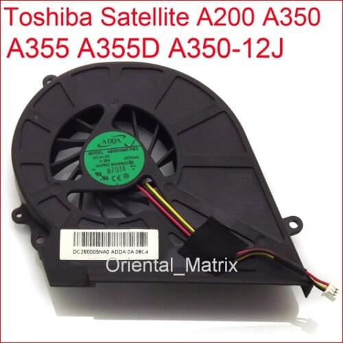 Free Shipping New AB0805MX-HB3 DC5V 0.38A 3Pin Fan For Toshiba Satellite A355D A200 A350 A355 A350-12J Fan
