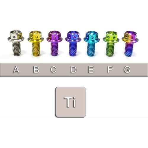 M6 X 12 25 Titanium Motorcycle Engine Shell Screw Bolts Hexagon Hex Hollow Head With Flange and Holes 4 PCS