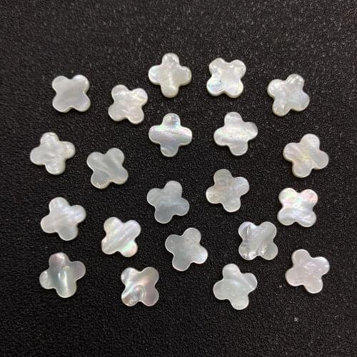 Flower Shape Natural White Shell Beads Non-porous Black Shell Beads Mother Shell Pearls for DIY Handmade Necklaces and Earrings