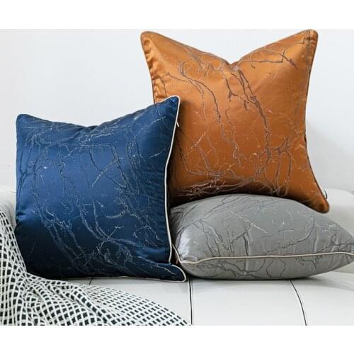 DUNXDECO Cushion Cover Decorative Pillow Case Modern Marbling Jacquard Satin Artistic Coussin Sofa Chair Bedding Decorating