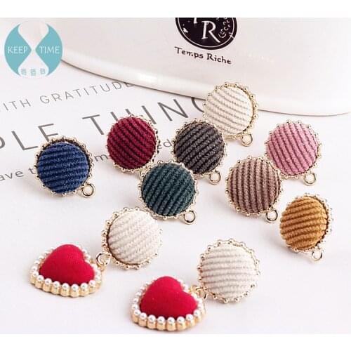 DIY handmade accessories alloy temperament corduroy earrings pendant