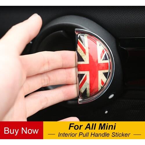 2pcs 3D Crystal Epoxy Car Interior Pull Handle Sticker For BMW MINI COOPER R56 R55 R60 R61 Countryman F55 F56 F60 Car Styling