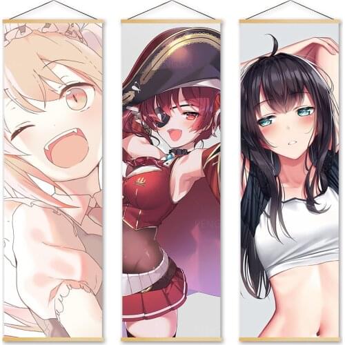 Canvas Home Decor Miss Kobayashis Dragon Maid Wall Art Painting Solid Wood Hanging Scrolls Print Modern Anime Picture Poster