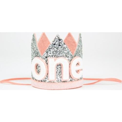 First Birthday Girl Crown 1st Birthday Hat Girl First Birthday Party Crown Princess Crown One Year Old Glitter Hat Silver