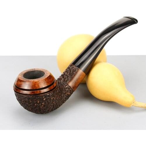 High Quality Briar Wood Pipe Random Carved Tobacco Pipe Briar Smoking Pipe 74 tools free Round Bowl Briar Pipe