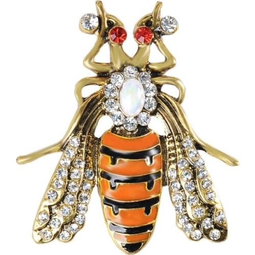 2019 Hot Sale High Quality Bees Srystal Brooch Cute Animal Bee Crystal Brooch For Women In Europe And America High-grade brooch