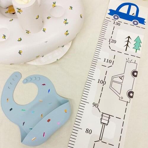 Fabric Baby Growth Ruler Removable Decal Wall Stickers Ruler Smooth Children Animal Cartoon Style Ruler Decor