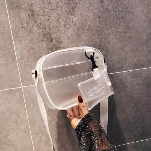 Small Phone Bag Wide Belt Flip Crossbody Bags for Women Casual Transparent Women Bags Pvc Shoulder Bag Handbag Jelly