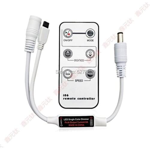 Mini 6key IR remote control Monochrome controller dimmers Tone changer 5-24V Brightness intensity regulator