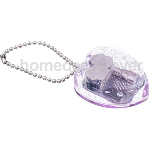 Heart Shape Music Box with Key Chain Light Purple